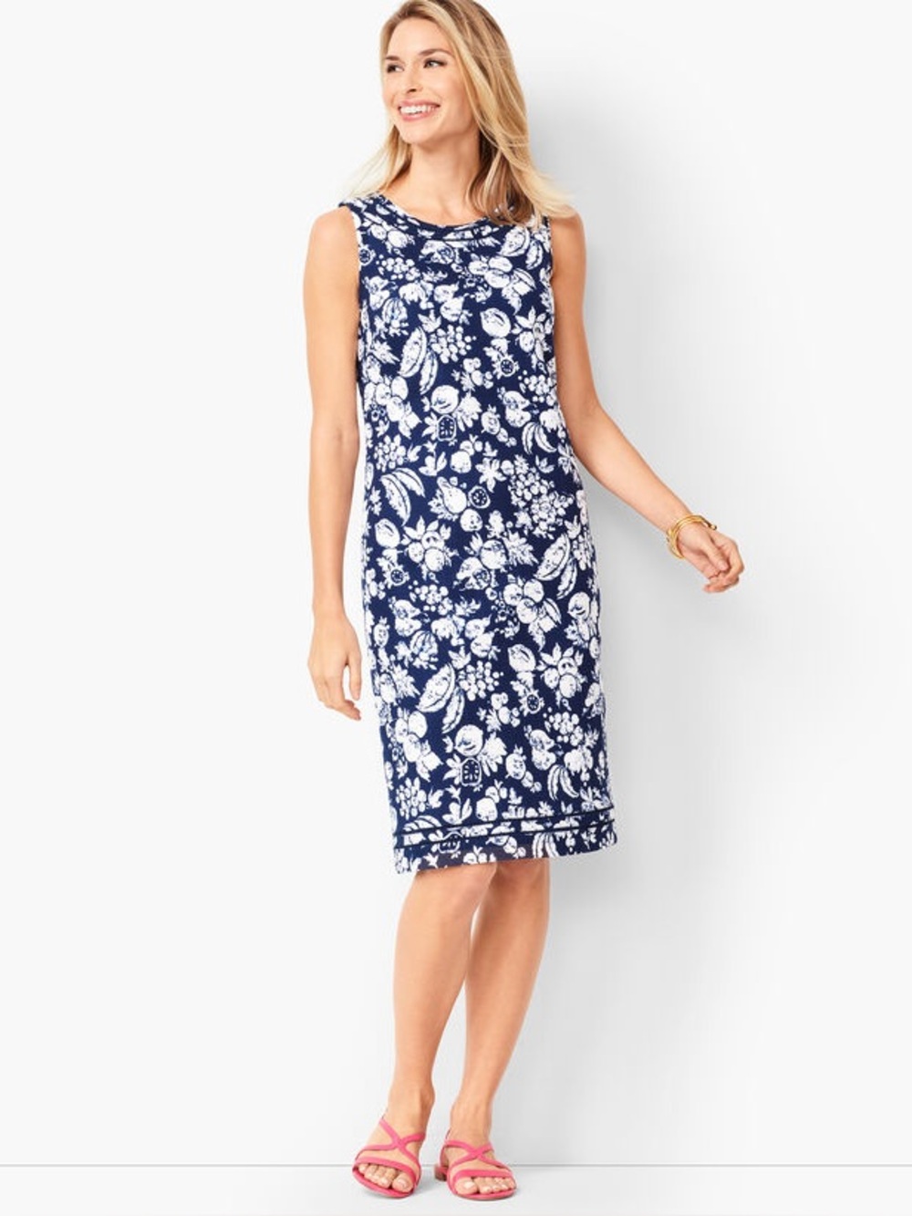 Talbots Mixed Fruit Textured Shift Dress
